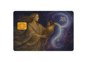 Zodiac Aquarius Credit Card Decal β Astrology Vinyl Card Skin | Minimalist Astrological Credit & Debit Card Sticker